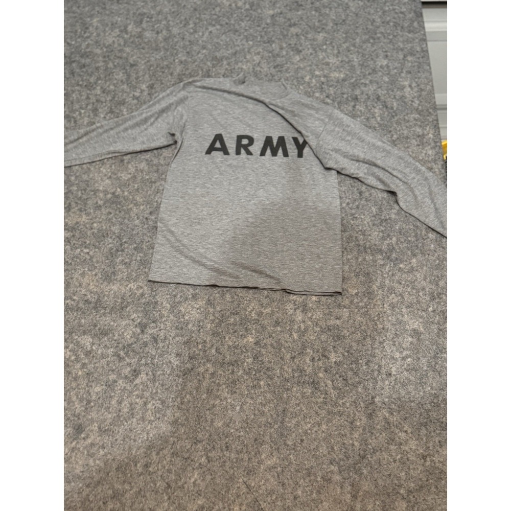 Large T-Shirt Long Sleeve Army Gray IPFU Improved Physical Fitness PT USGI